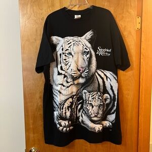 Vintage Siegfried And Roy Mirage T-Shirt Tiger & Baby Cub All Around Print Vegas